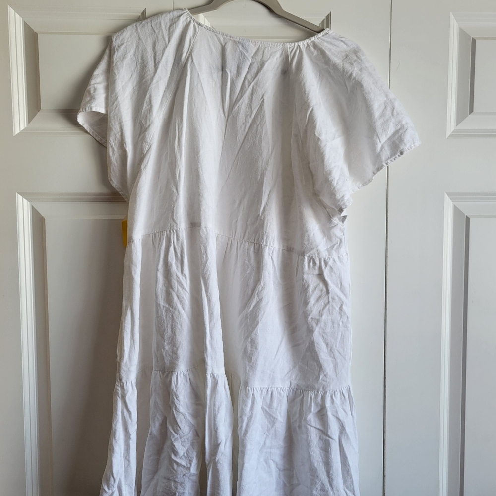 Universal Thread Womens Size Large Linen Blend White Dress - Picture 8 of 10